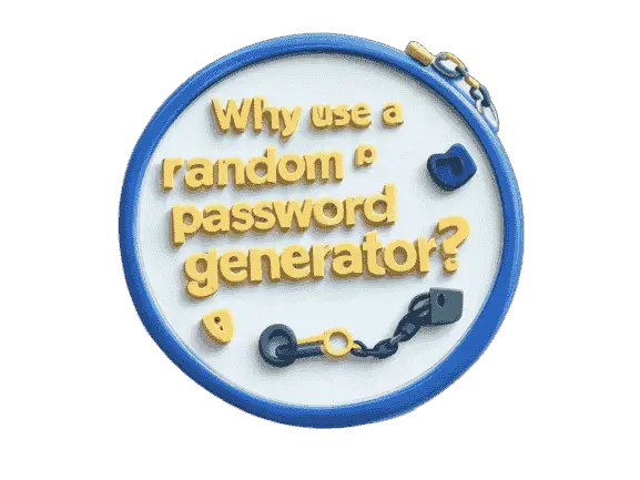 Illustration showing the importance of using a random password generator for online security.