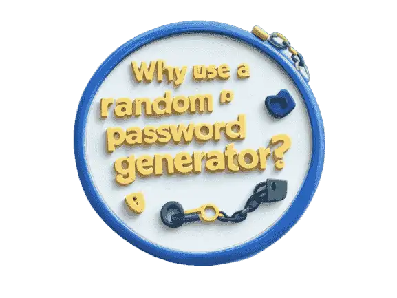 Illustration showing the importance of using a random password generator for online security.