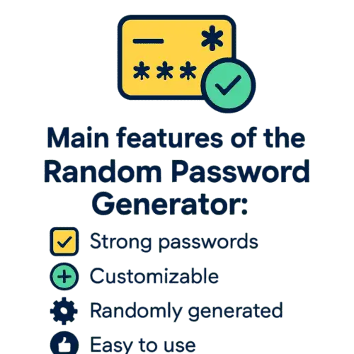 Main features of the Random Password Generator Tool in a simple user-friendly layout