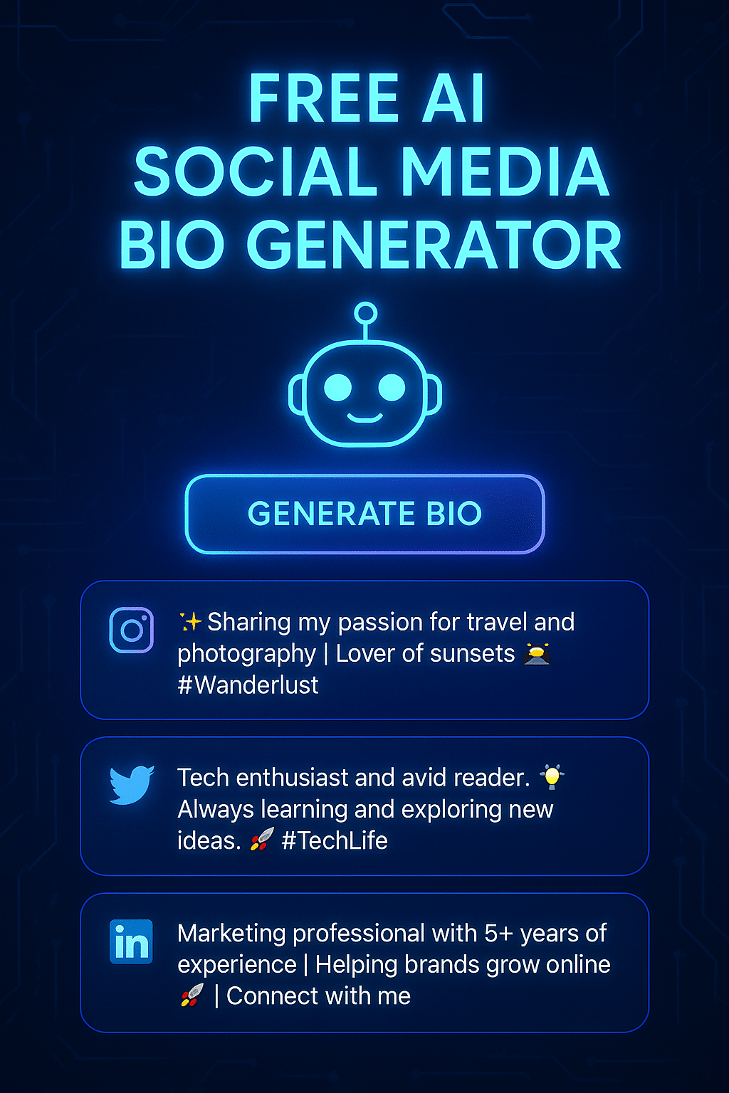 free ai social bio generator