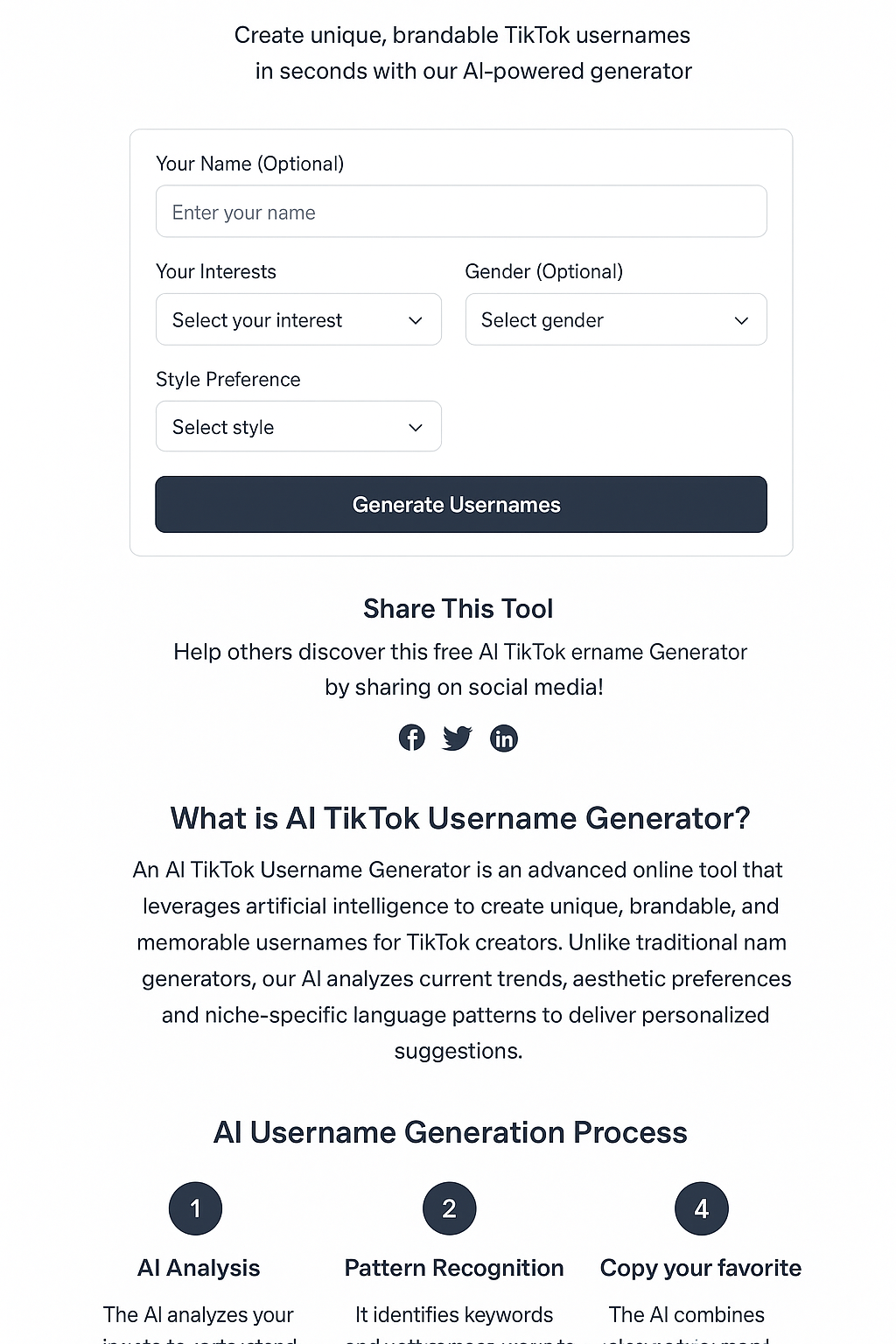 AI TikTok Username Generator Guide