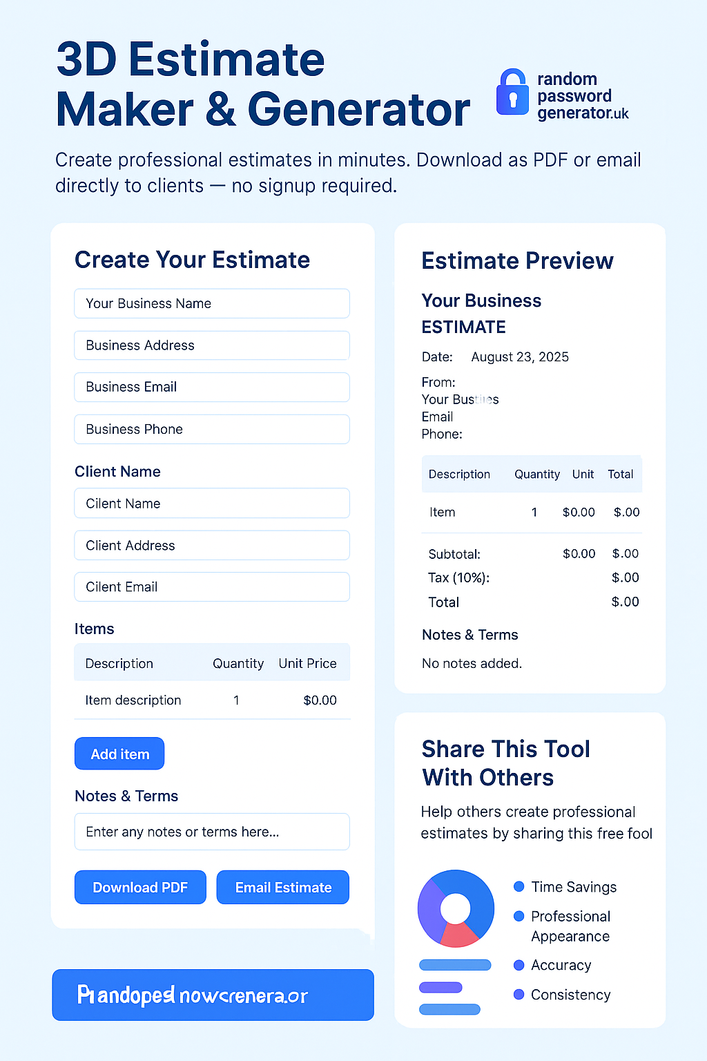Free Online Estimate Maker Generator 1