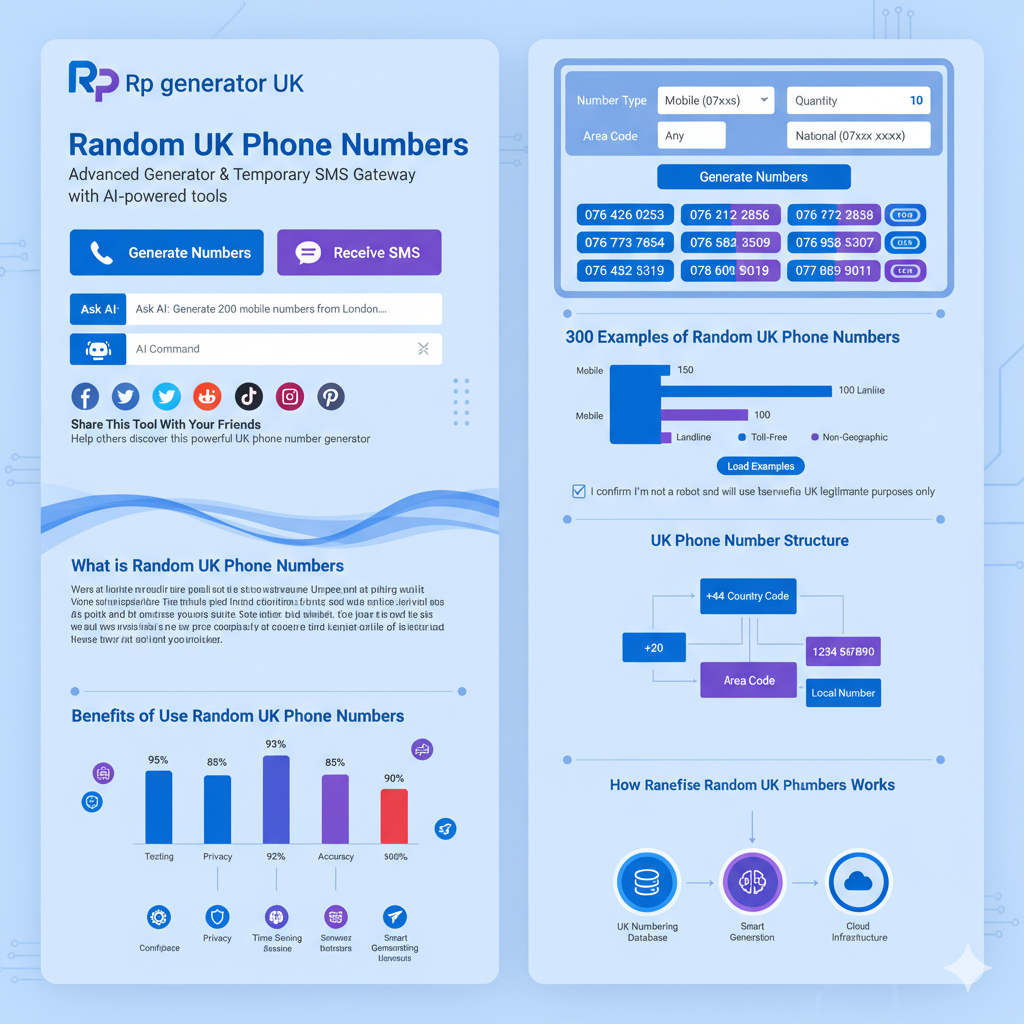 Random Uk phone numbers 1 1